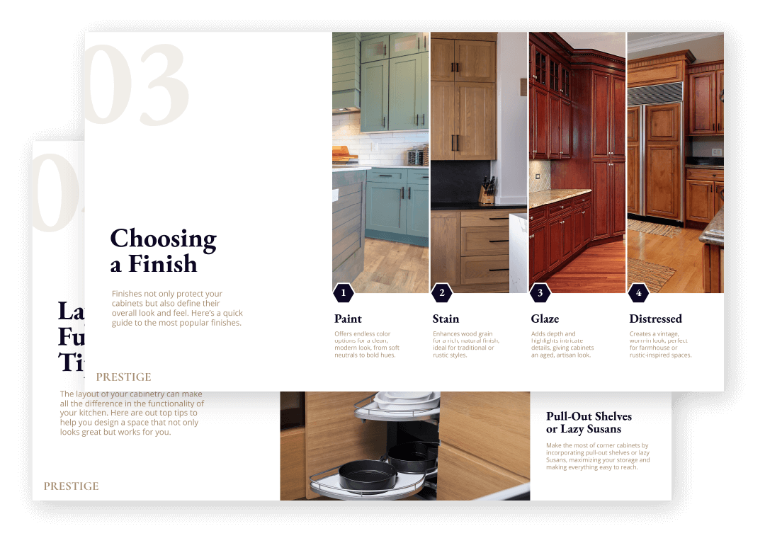 Free guide preview with images of custom cabinetry projects